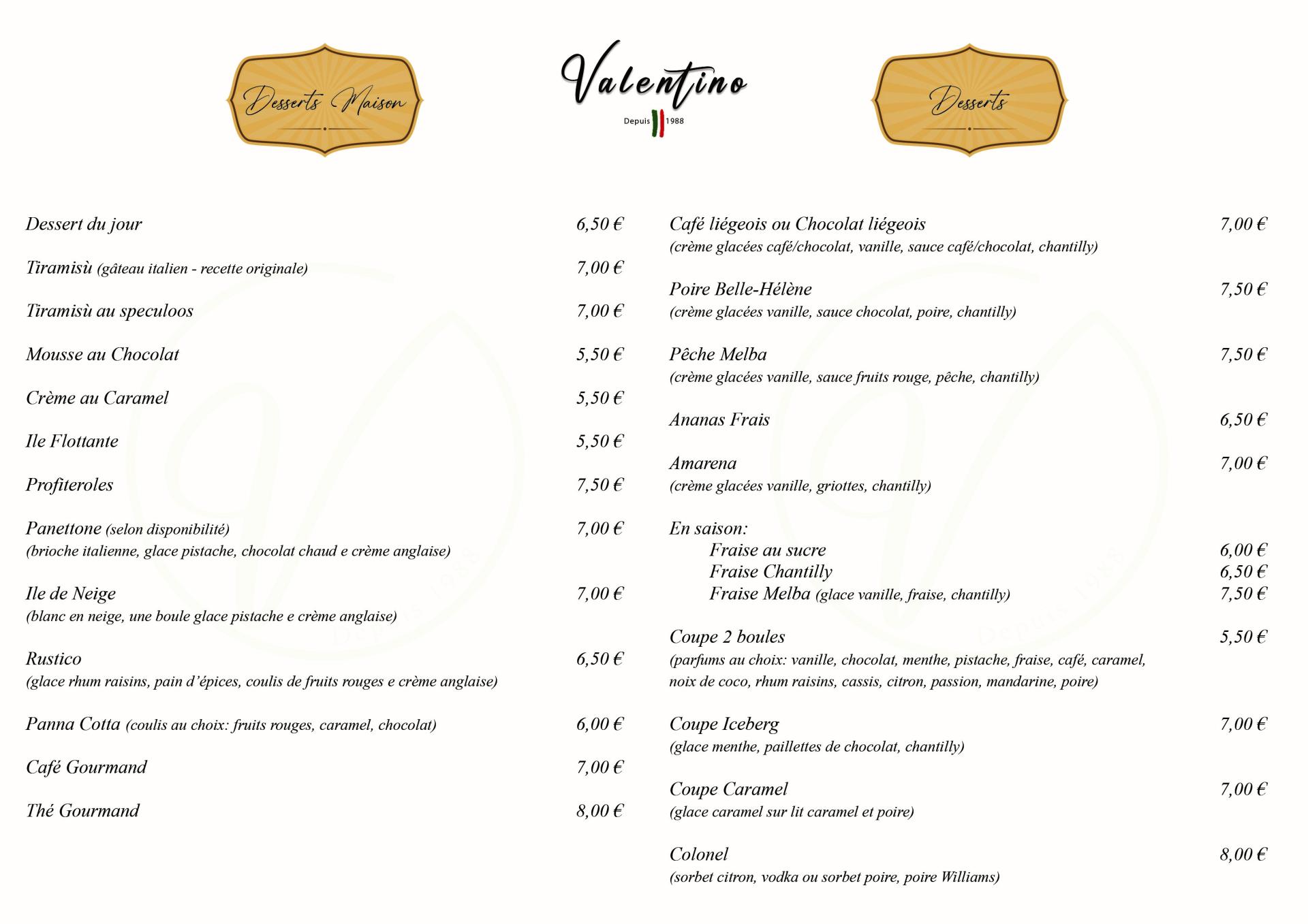 Desserts